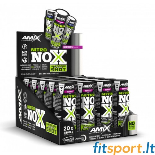 Amix™ pirmstreniņu bagātinātājs Nitro Nox Shot 20x60ml (aromatizēts) 